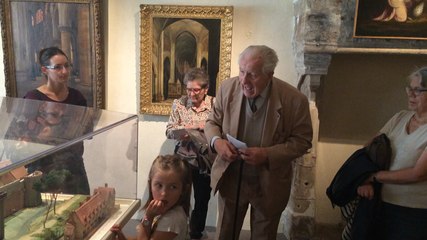 Etienne Bouton et sa maquette du Mans