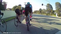 Cyclist error causes nasty pile-up