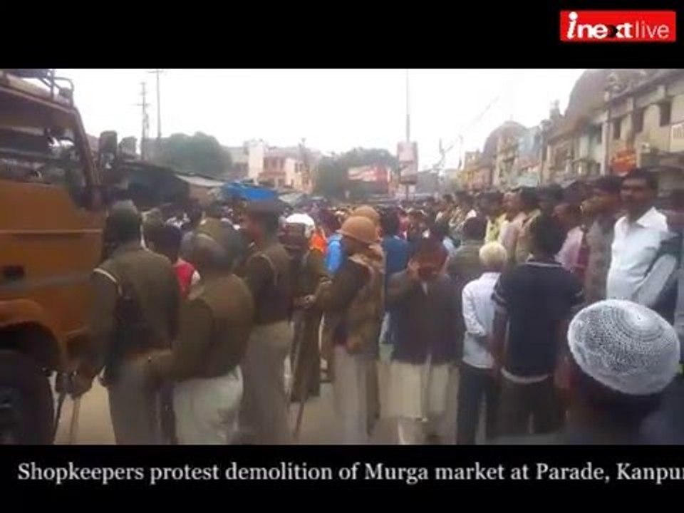 Protest at Murga market, Kanpur