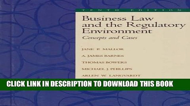 [PDF] Business Law and the Regulatory Environment: Concepts and Cases Popular Colection