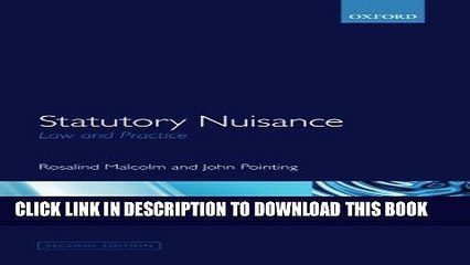 [PDF] Statutory Nuisance: Law and Practice Full Online