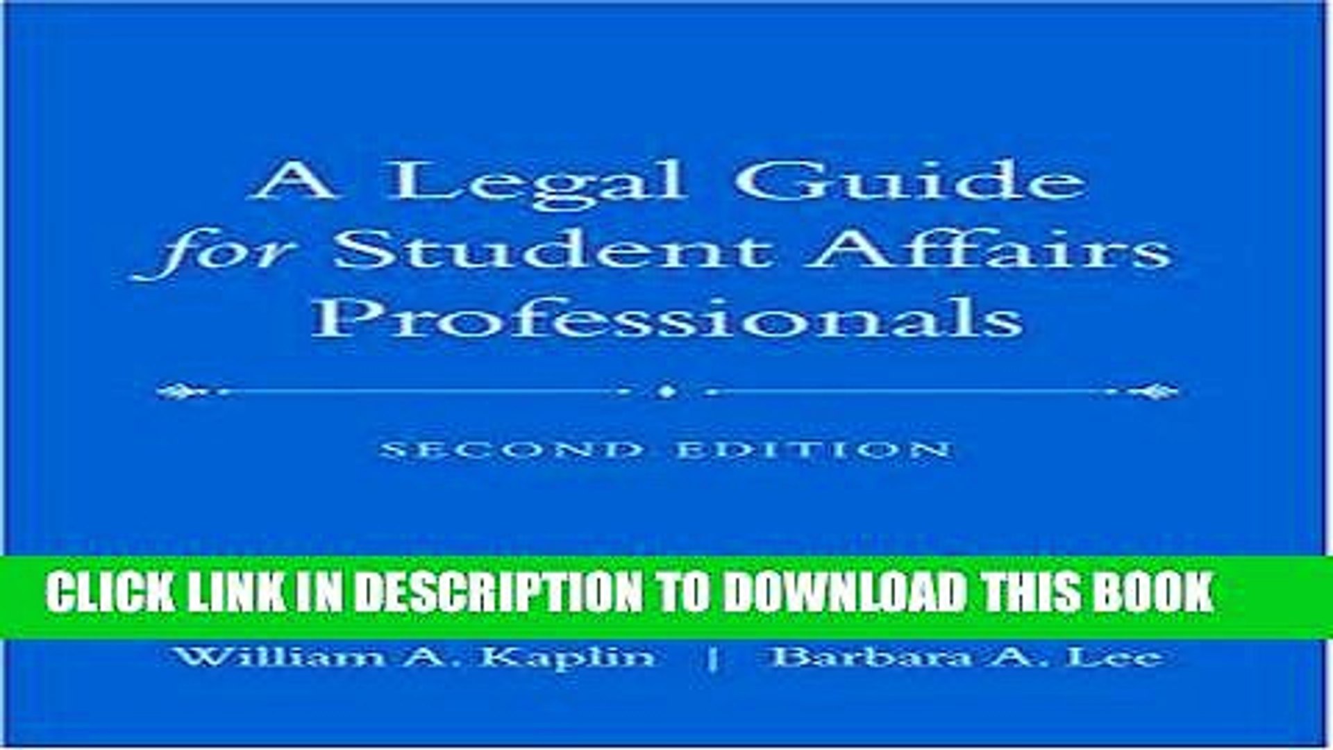 ⁣[PDF] A Legal Guide for Student Affairs Professionals: (Updated and Adapted from The Law of Higher