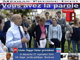 Télévision_Bordeaux-Média-France le futur candidat invité par les républicains  Jardin publique