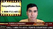 Vanderbilt Commodores vs. Florida Gators Free Pick Prediction NCAA College Football Odds Preview 10/1/2016