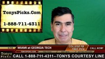 Georgia Tech Yellow Jackets vs. Miami Hurricanes Free Pick Prediction NCAA College Football Odds Preview 10/1/2016