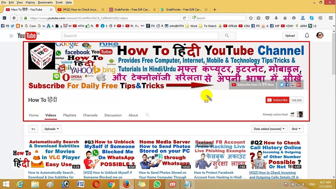 How To Earn Money From Mobile_PC Easily for FREE 100% Working Using GrabPoints - YouTube