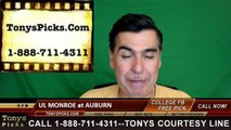 Auburn Tigers vs. UL Monroe Warhawks Free Pick Prediction NCAA College Football Odds Preview 10/1/2016