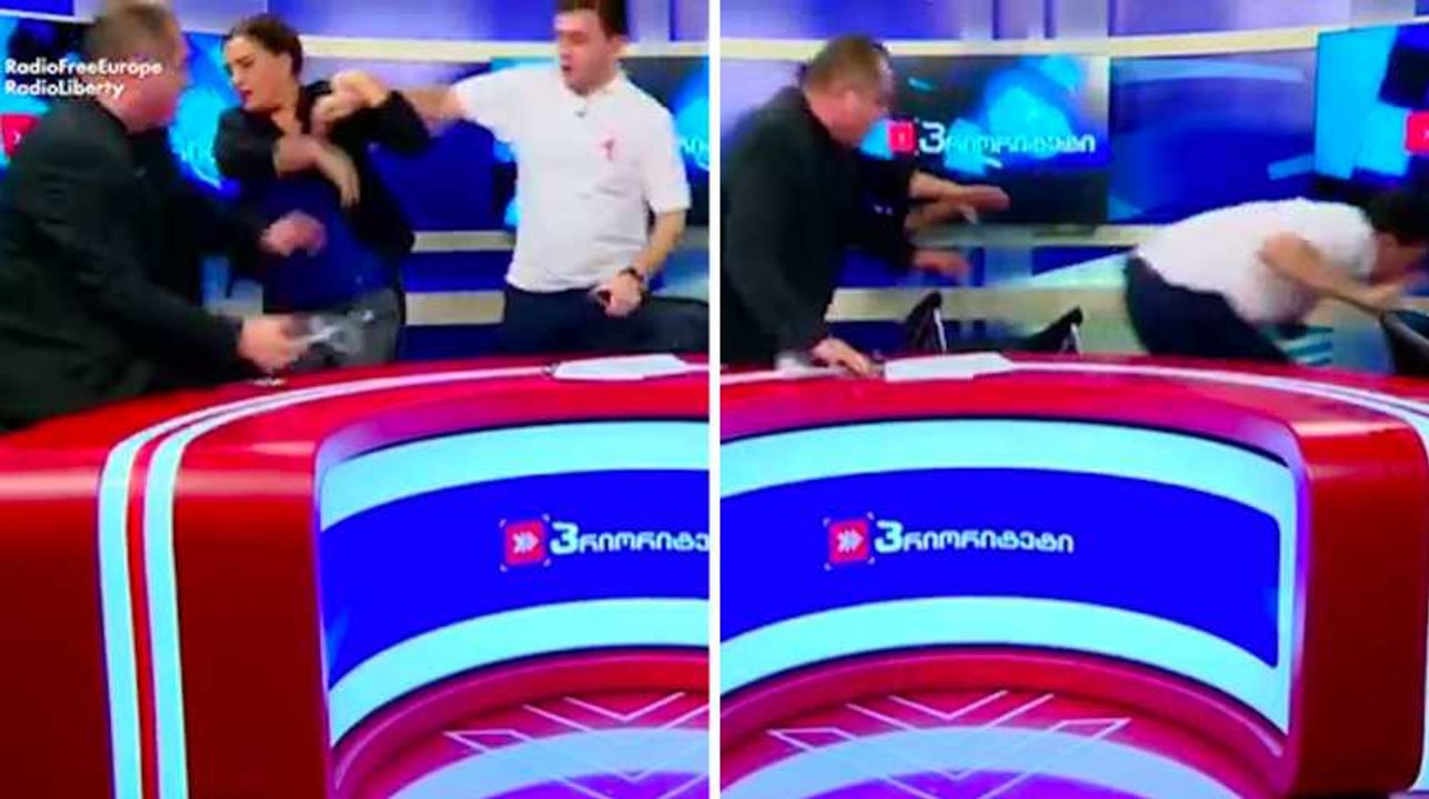 Deux parlementaires géorgiens se battent en direct à la télévision