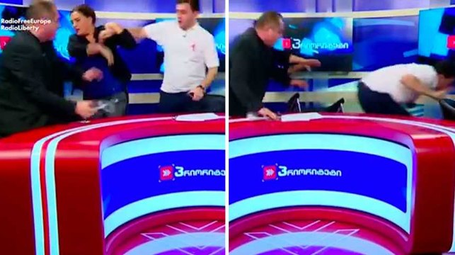 Deux parlementaires géorgiens se battent en direct à la télévision