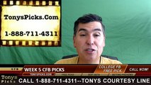 Free College Football Picks Week 5 Betting Odds Point Spread Predictions