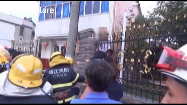 Electrician's arm impaled on fence