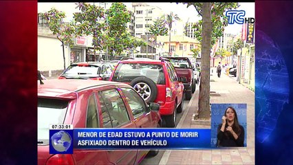 Menor de edad estuvo a punto de morir asfixiado dentro de vehículo