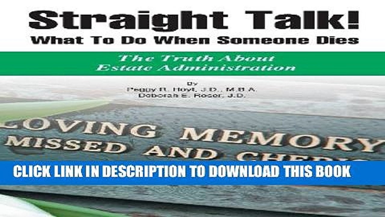 [PDF] Straight Talk! What to Do When Someone Dies Popular Online