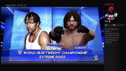 Smackdown Live 9-27-16 WWE World Title AJ Styles Vs Dean Ambrose