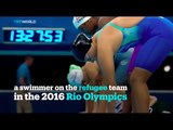 Yusra Mardini, a swimmer on the refugee team in the 2016 Rio Olympics won her heat