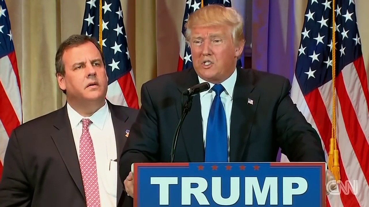 Chris Christie's face   Trump speech - Hello Darkness my old friend