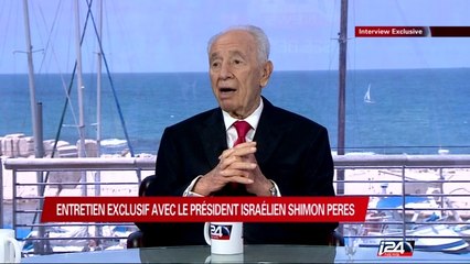 Interview de Shimon Pérès sur le plateau d'i24news