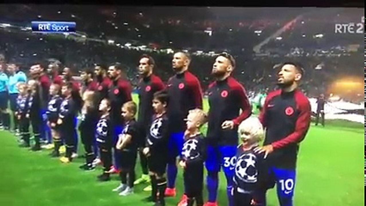 Mascot does the Dab before Celtic v Manchester City