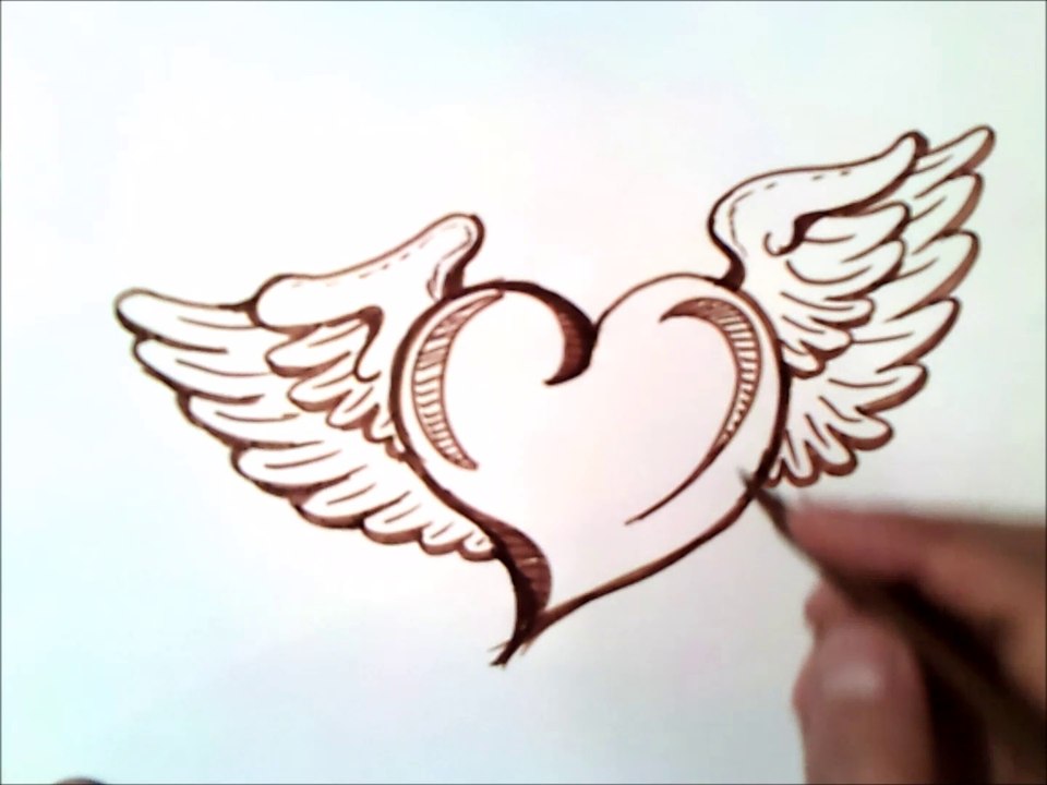 Como Dibujar Un Corazon Con Alas Video Dailymotion