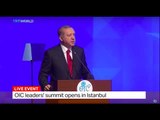 Turkish President Erdogan speaks at the OIC leaders' summit in Istanbul