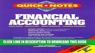 [PDF] Financial Accounting (The Quick Notes Learning System) Full Collection