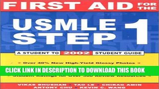 New Book First Aid for the USMLE Step 1: 2002
