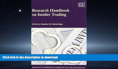 FAVORIT BOOK Research Handbook on Insider Trading (Research Handbooks in Corporate Law and