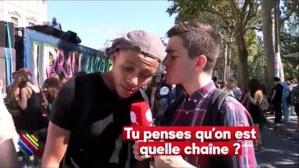 Le mec ne comprend rien à ce qu'on lui dit... On est tous quelle chaine !