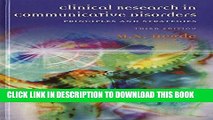 New Book Clinical Research in Communicative Disorders: Principles and Strategies