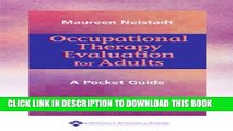 Collection Book Occupational Therapy Evaluation for Adults: A Pocket Guide