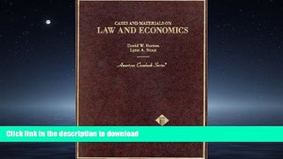 READ THE NEW BOOK Barnes and Stout s Cases and Materials on Law and Economics (American Casebook