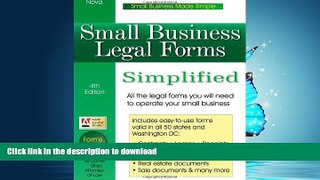 READ THE NEW BOOK Small Business Legal Forms Simplified (Small Business Legal Forms Simplified