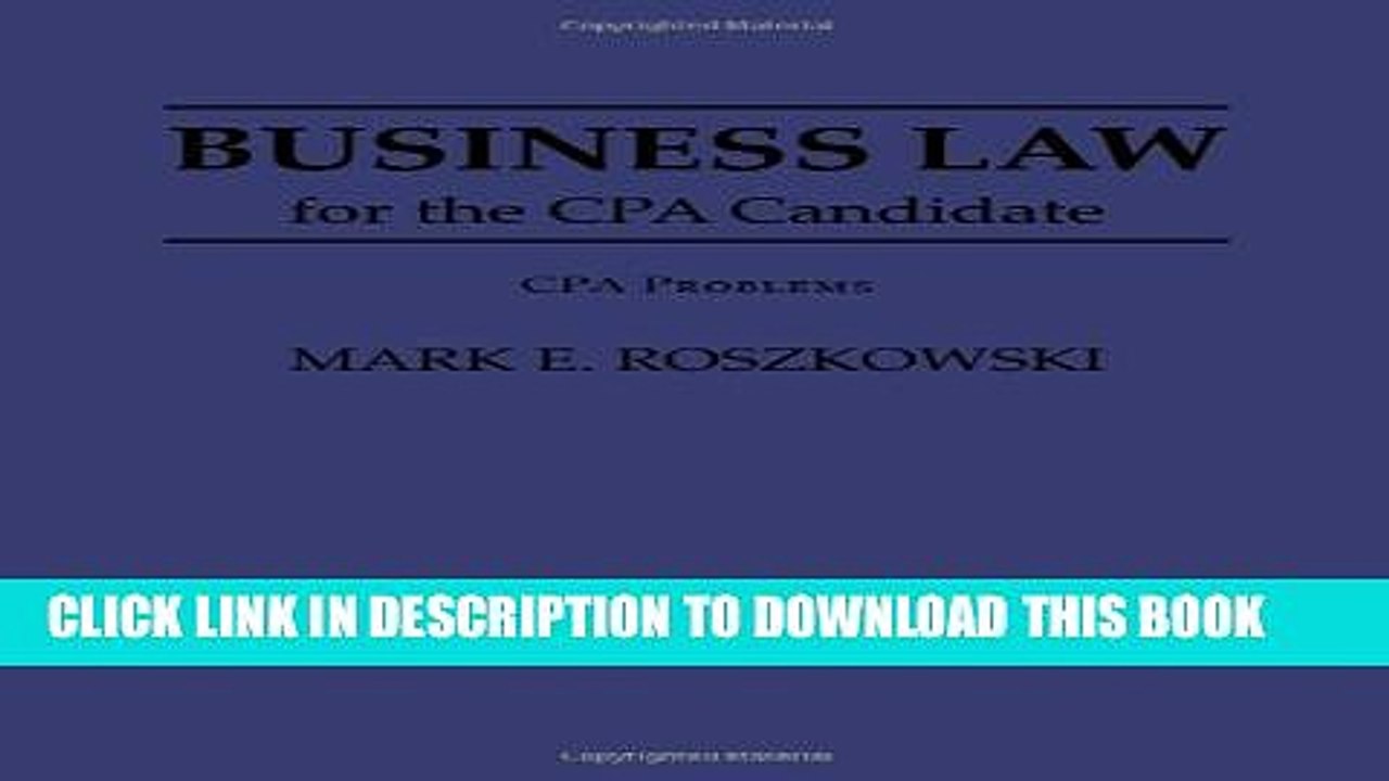 [PDF] Business Law for the Cpa Candidate: Cpa Problems Popular Online