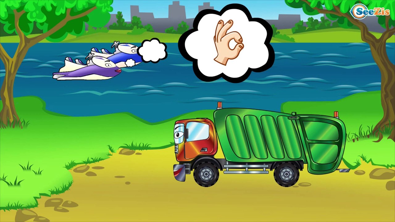 Crane and Trucks - Car Cartoons for children ...