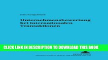 [PDF] Unternehmensbewertung bei internationalen Transaktionen (Betriebswirtschaftliche Studien)