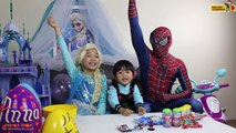 Spiderman, Frozen Elsa & Anna Giant Egg Surprises