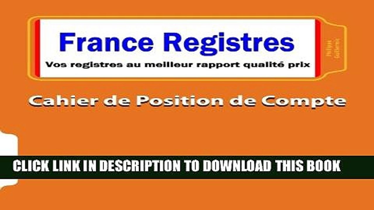 [PDF] Cahier de position de compte (French Edition) Popular Online
