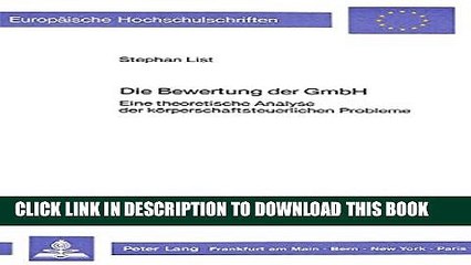 [PDF] Die Bewertung der GmbH: Eine theoretische Analyse der kÃ¶rperschaftsteuerlichen Probleme