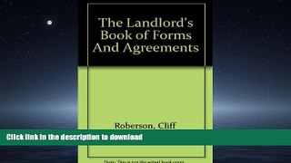 DOWNLOAD The Landlord s Book of Forms And Agreements (with CD) READ PDF FILE ONLINE