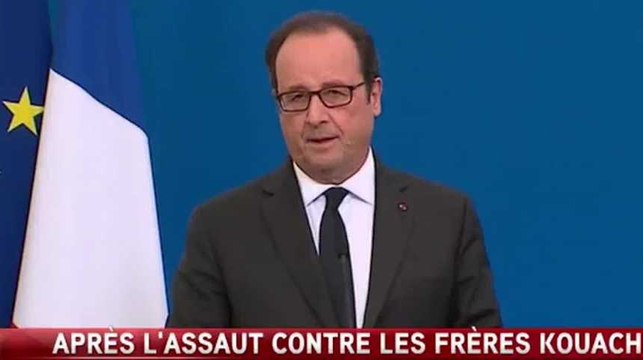 Charlie Hebdo: pour Hollande, la réouverture de l’imprimerie de Dammartin est un « acte de volonté et d’espérance »