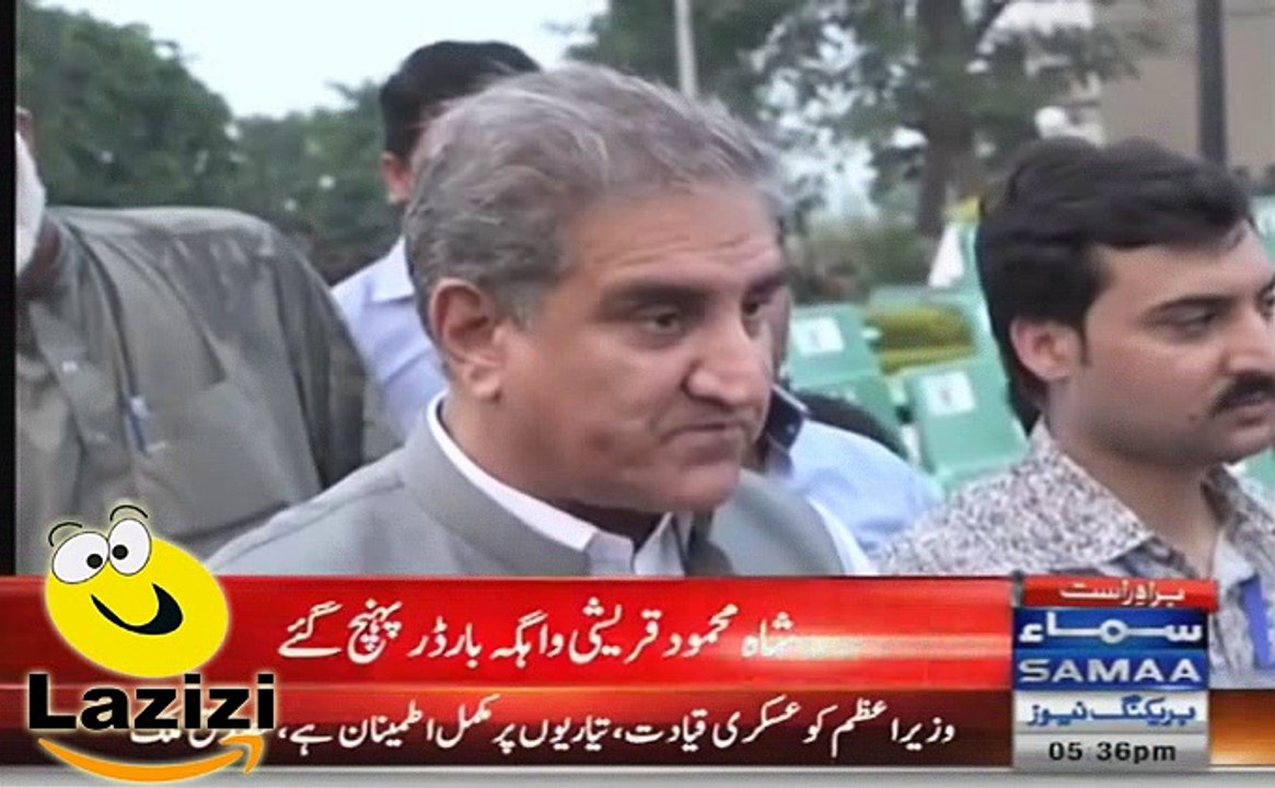 Shah Mehmood Qureshi Reached Wahga Border