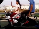 8 Year Old Indian Girl Doing Dangerous Stunts on Bike