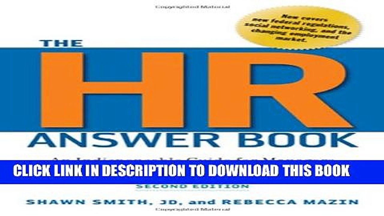 [PDF] The HR Answer Book: An Indispensable Guide for Managers and Human Resources Professionals