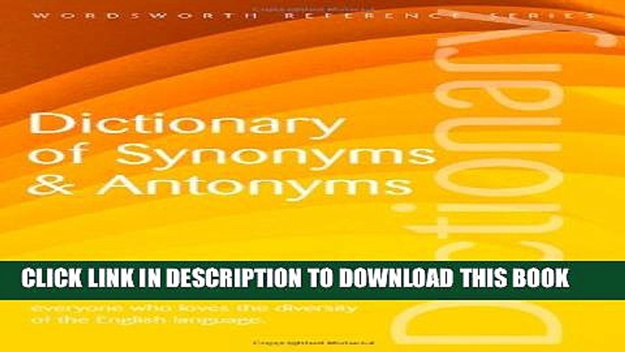 [PDF] Dictionary of Synonyms and Antonyms Full Online