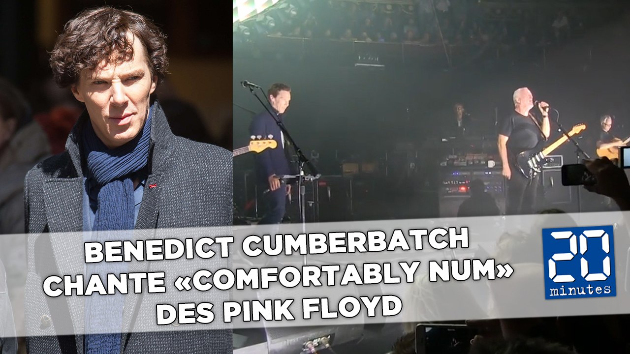 Benedict Cumberbatch chante lors d'un concert David Gilmour de Pink Floyd