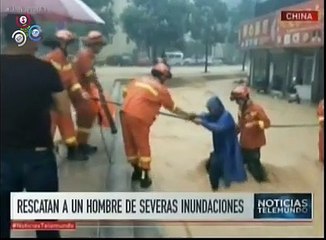 Inundaciones en china debido al paso de tifon