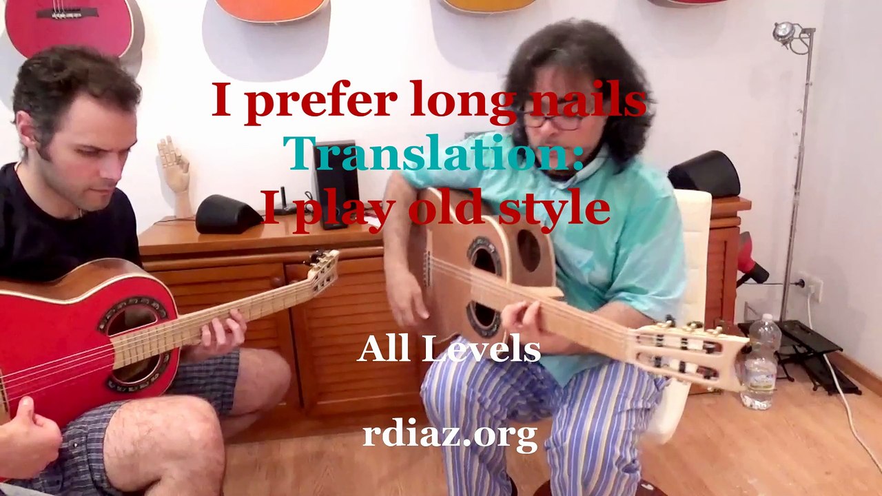 "I prefer long nails..." Translation: I have an outdated old fashion technique / knowledge on Paco de Lucia Style
