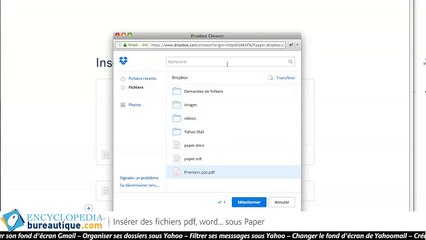 Dopbox Paper : insertion de documents