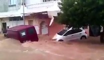 المنستير : فيضانات عارمة تجرف السيارات