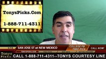New Mexico Lobos vs. San Jose St Spartans Free Pick Prediction NCAA College Football Odds Preview 10/1/2016